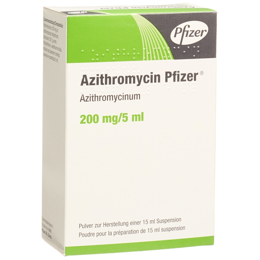 AZITHROMYCINE Pfizer 200 mg/5ml, Hauptbild