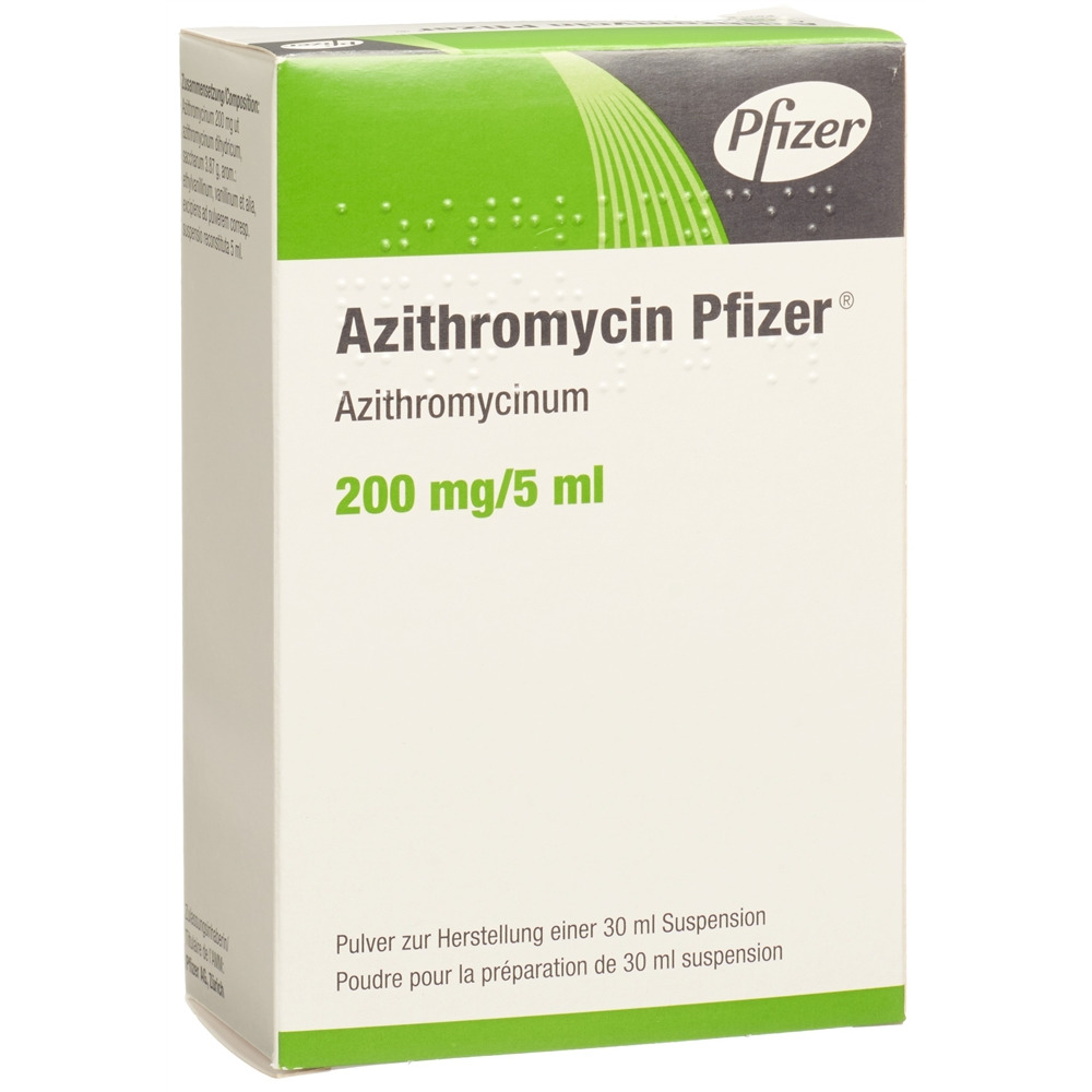 AZITHROMYCINE Pfizer 200 mg/5ml, Hauptbild