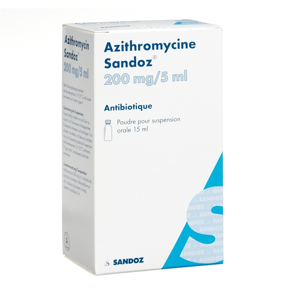 AZITHROMYCINE Sandoz 200 mg/5ml, Bild 2 von 2