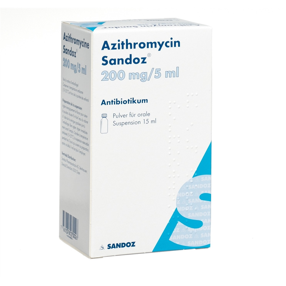 AZITHROMYCINE Sandoz 200 mg/5ml, Hauptbild