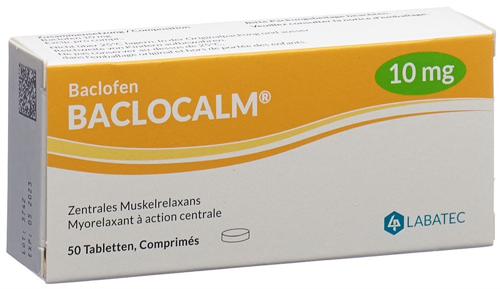 BACLOCALM cpr 10 mg blist 50 pce, image principale