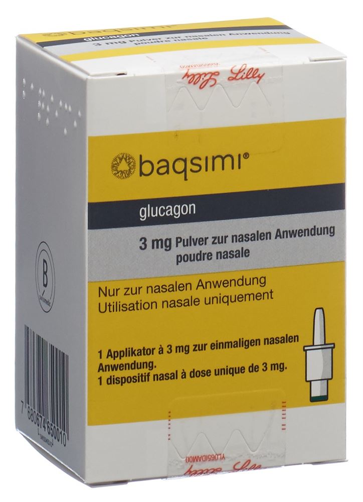 BAQSIMI spray nasal 3 mg poudre pour application nasale 1 pce, image principale