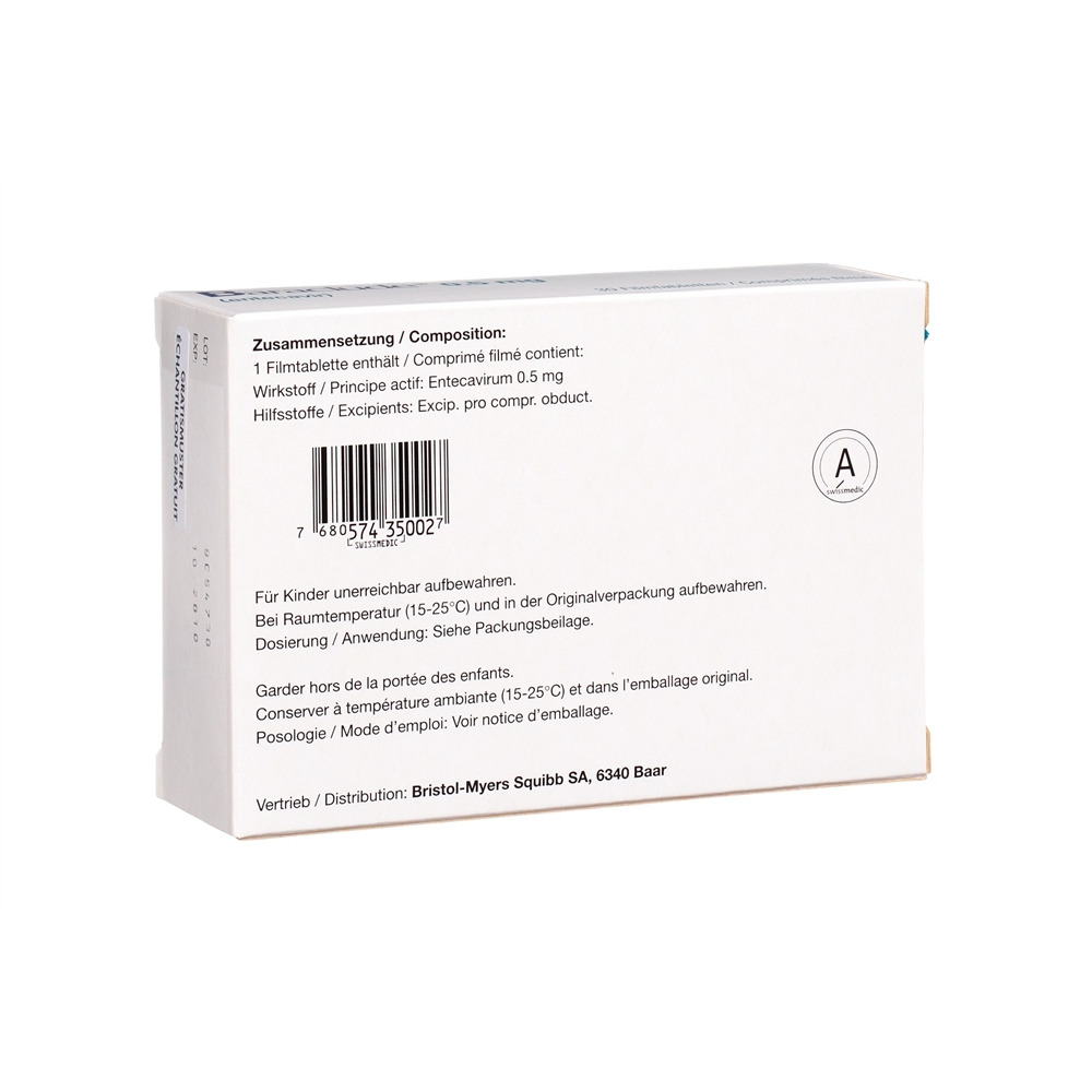 BARACLUDE cpr pell 0.5 mg blist 30 pce, image 2 sur 2