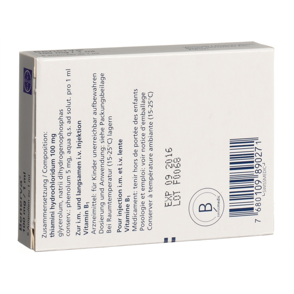 BENERVA sol inj 100 mg/ml amp 1 ml, image 2 sur 2