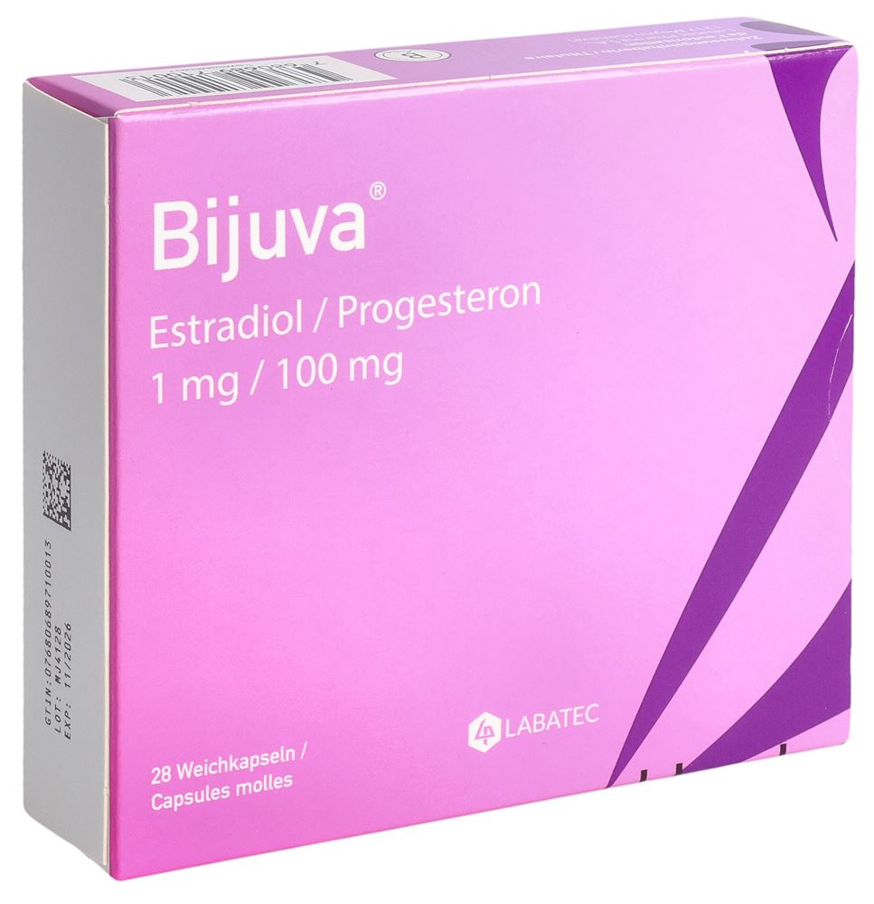 BIJUVA caps moll 1 mg/100 mg blist 28 pce, image principale