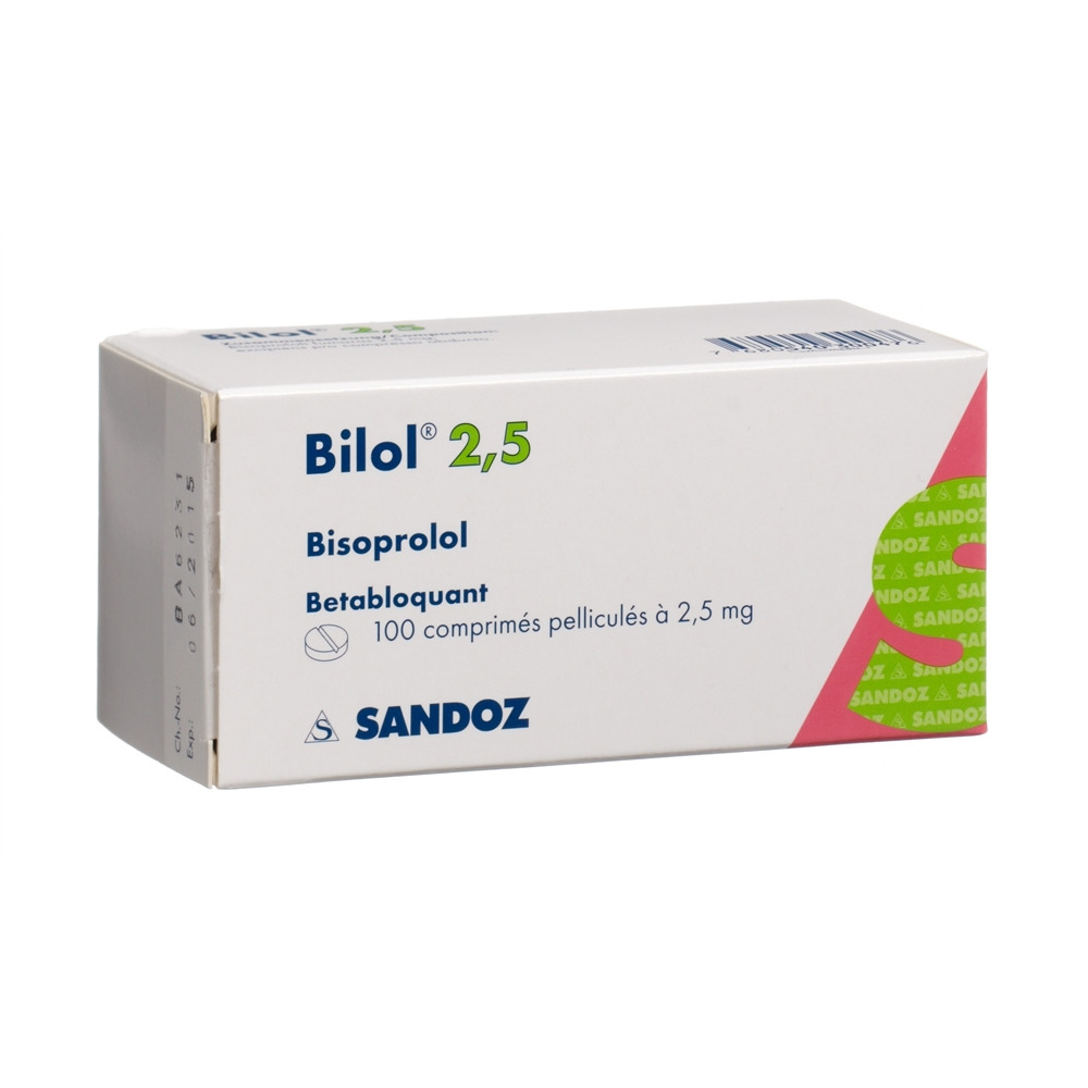 BILOL cpr pell 2.5 mg blist 100 pce, image 2 sur 2