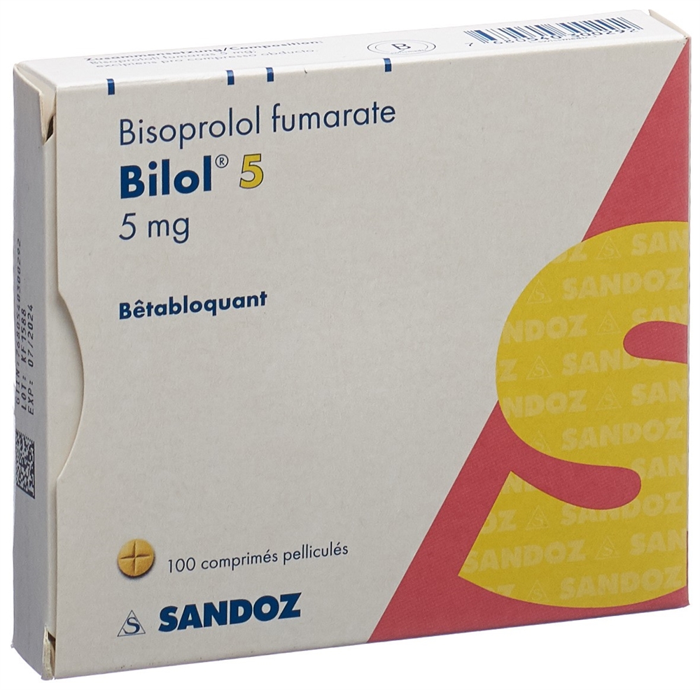 BILOL cpr pell 5 mg blist 100 pce, image 2 sur 2