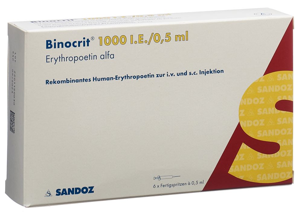 BINOCRIT Inj Lös 1000 IE/0.5ml Fertspr 0.5 ml, Hauptbild