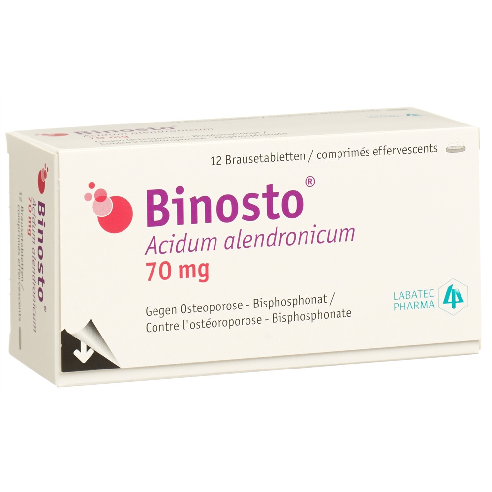 BINOSTO Brausetabl 70 mg Btl 12 Stk, Hauptbild