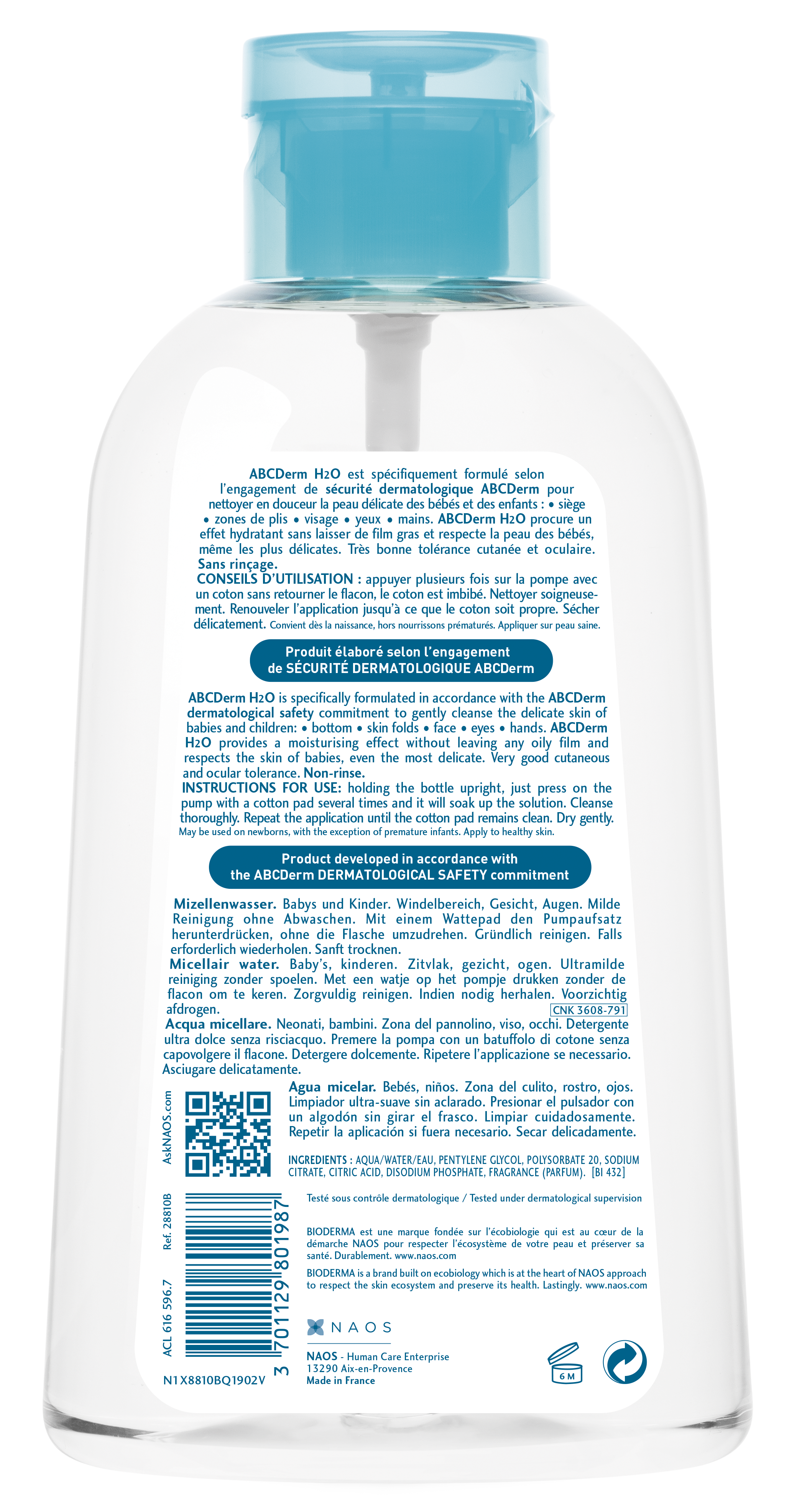 Bioderma ABCDerm H2O Eau Micellaire, image 2 sur 3