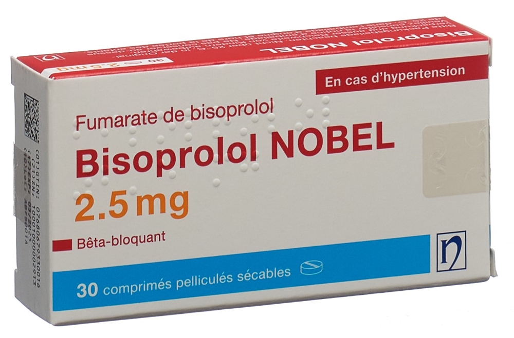 BISOPROLOL NOBEL 2.5 mg, image 2 sur 2