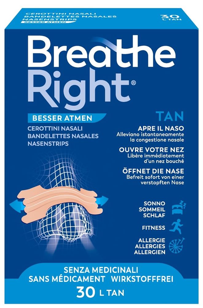 BREATHE RIGHT bandelettes nasales TAN