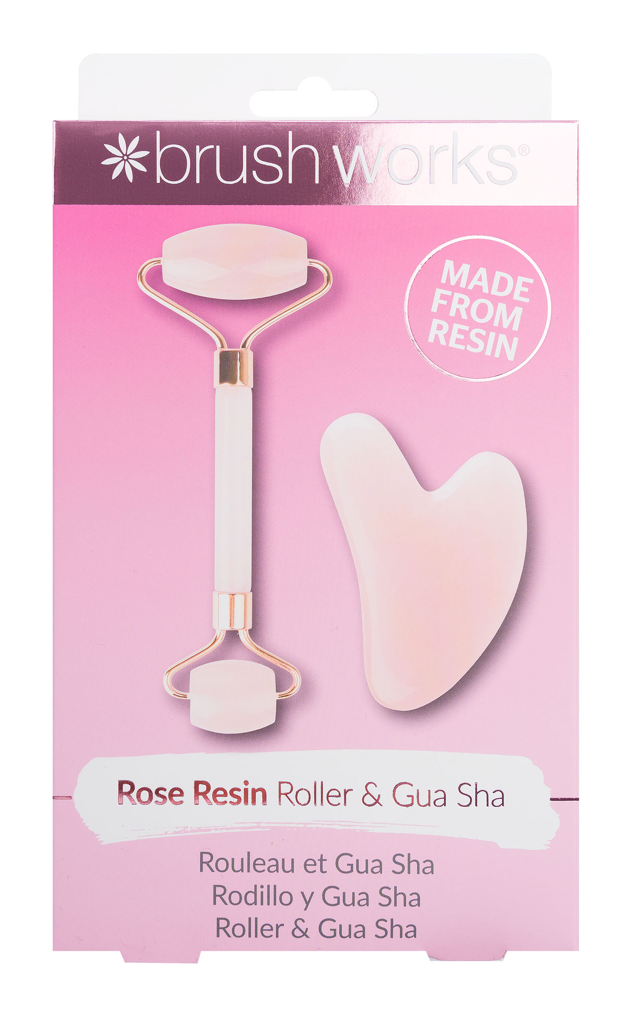 BRUSHWORKS Rose Resin Roller & Gua Sha, Hauptbild