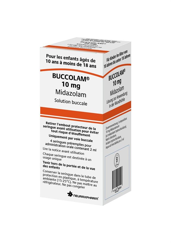 BUCCOLAM Lös 10 mg/2ml Fertspr 4 Stk, Hauptbild