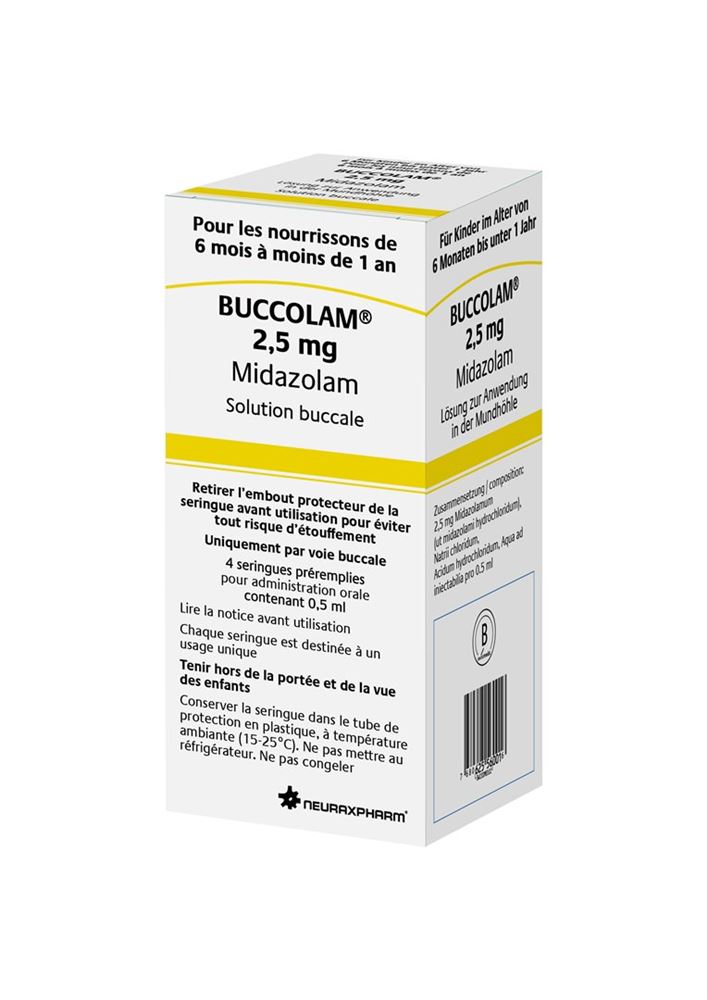 BUCCOLAM sol 2.5 mg/0.5ml ser pré 4 pce, image principale