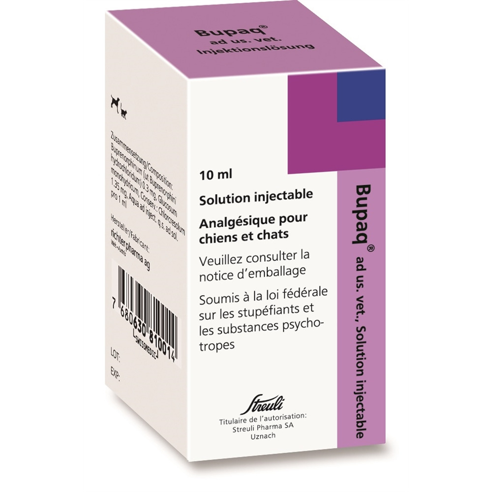 BUPAQ sol inj ad us.vet. fl 10 ml, image 2 sur 2