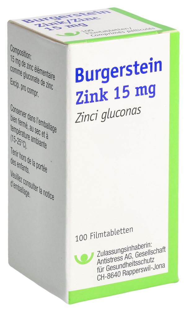 BURGERSTEIN zinc 15 mg