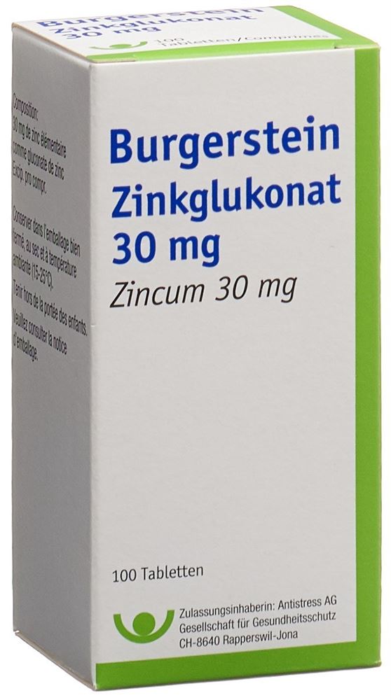 BURGERSTEIN Zinkglukonat 30 mg, Hauptbild BURGERSTEIN Zinkglukonat 30 mg, Hauptbild