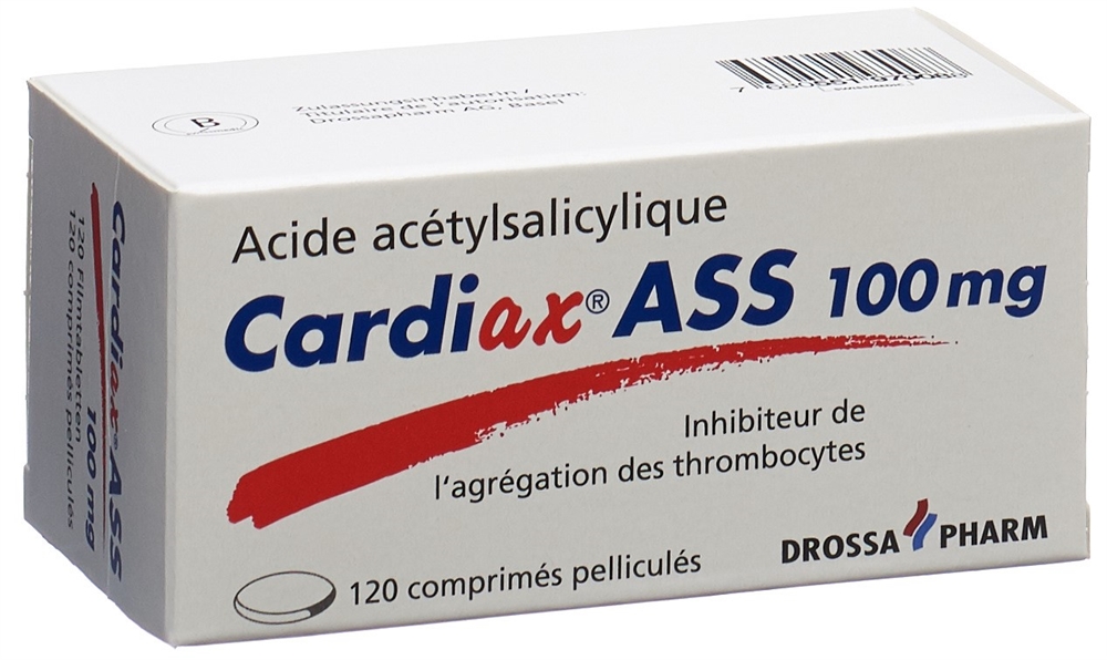 CARDIAX ASS cpr pell 100 mg blist 120 pce, image 2 sur 2