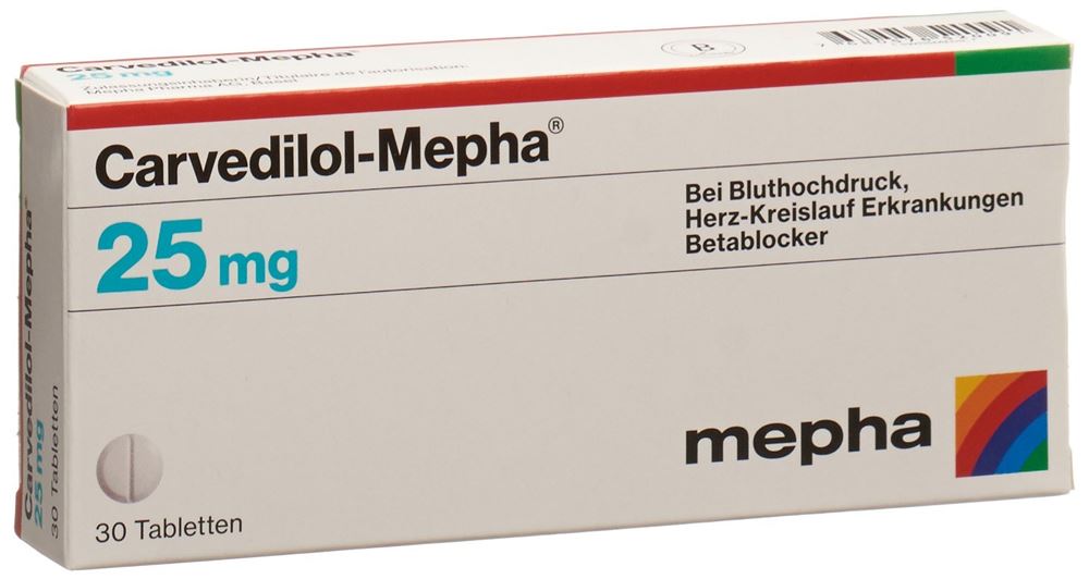 CARVEDILOL Mepha 25 mg, image principale