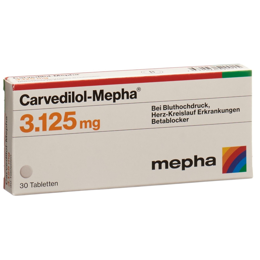 CARVEDILOL Mepha 3.125 mg, Hauptbild