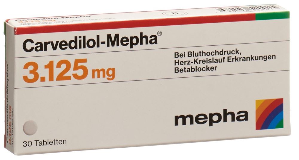 CARVEDILOL Mepha 3.125 mg, Hauptbild