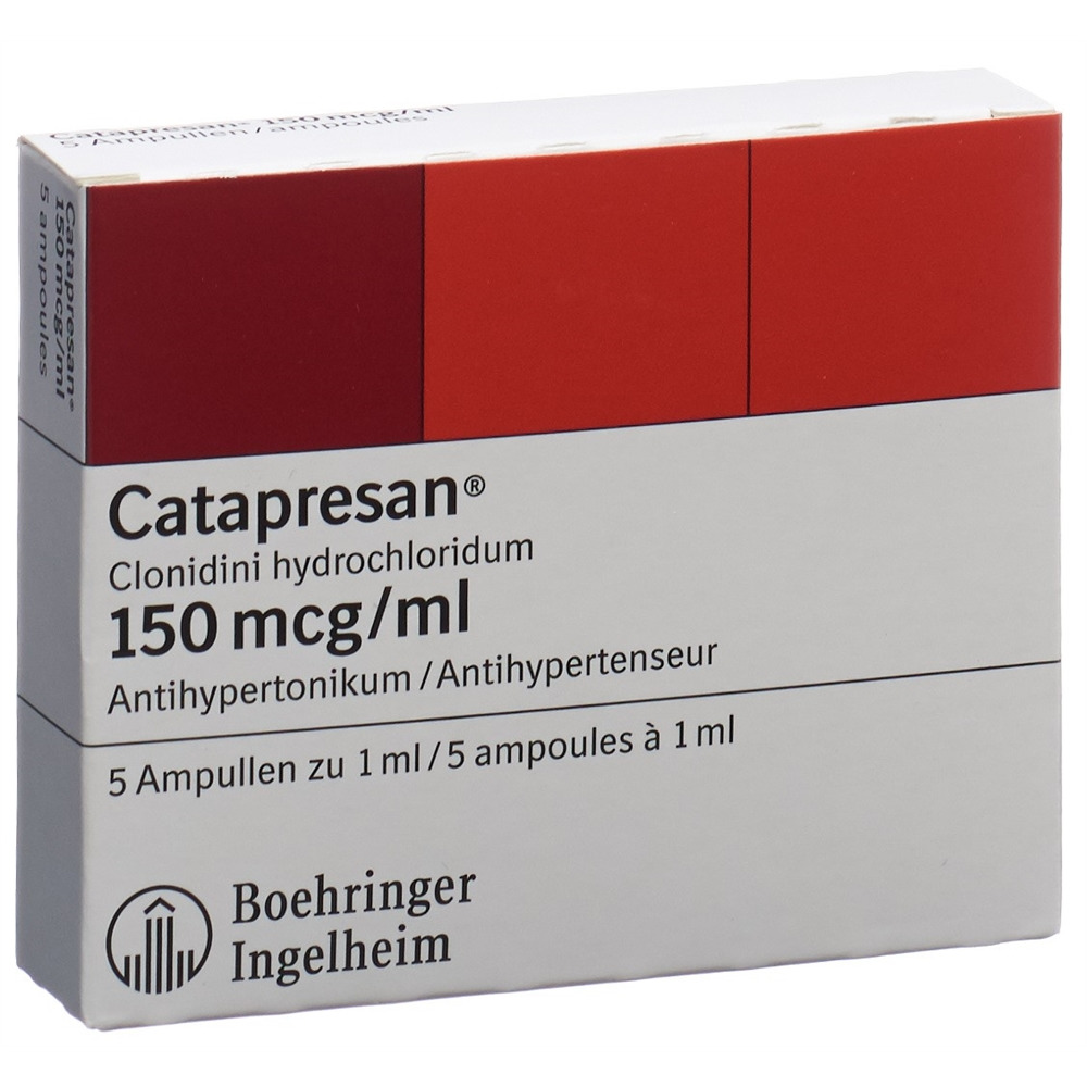 CATAPRESAN Inj Lös 150 mcg/ml Amp 1 ml, Hauptbild