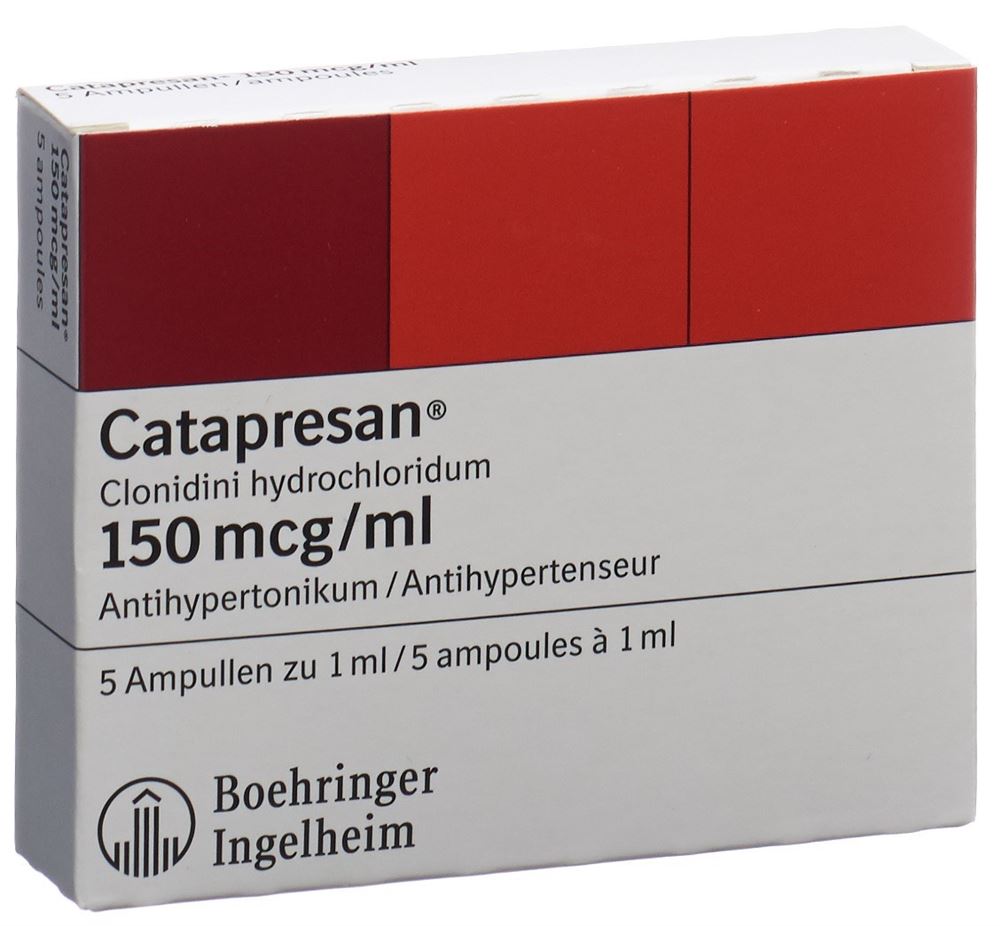 CATAPRESAN Inj Lös 150 mcg/ml Amp 1 ml, Hauptbild