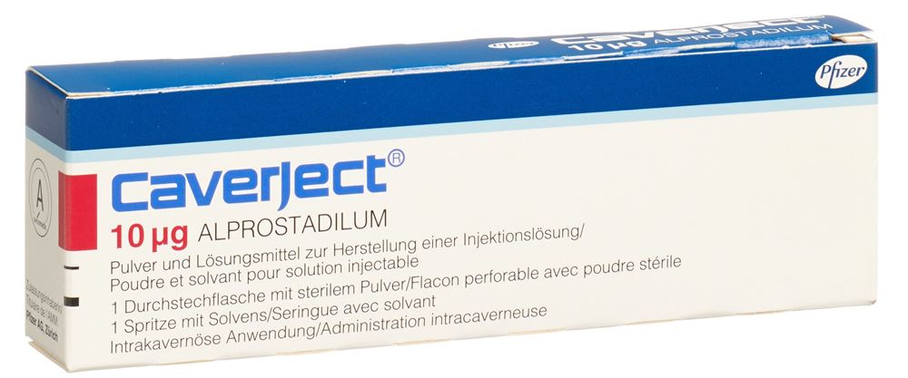 Caverject subst sèche 10 mcg avec seringue solvant flac 1 pce, image principale