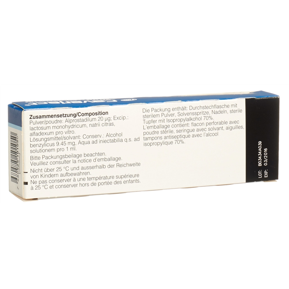 Caverject subst sèche 20 mcg avec seringue solvant flac 1 pce, image 2 sur 2