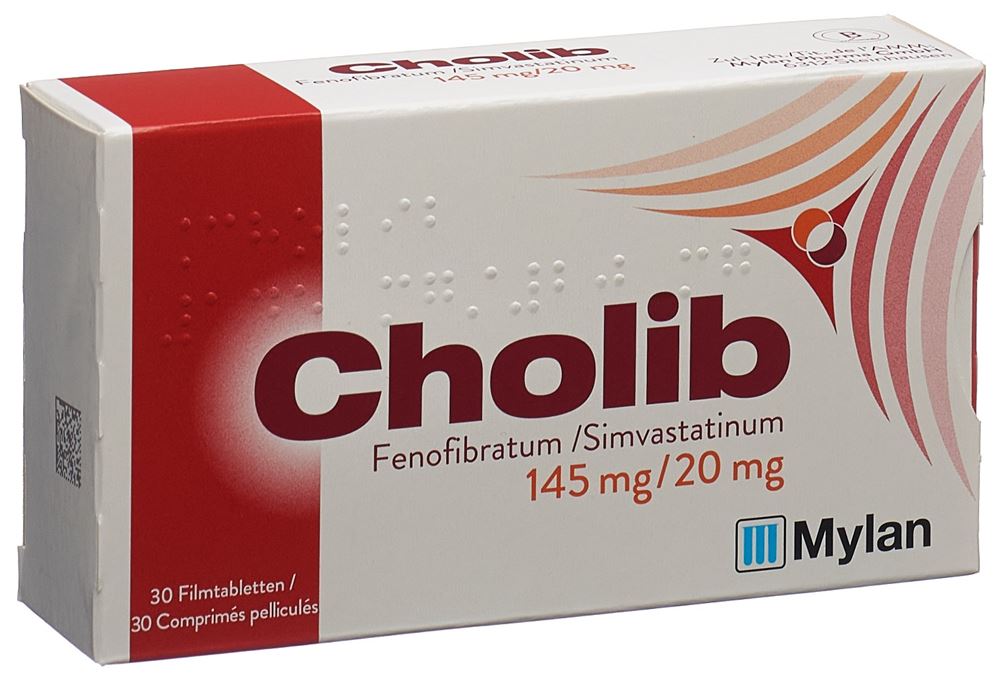 CHOLIB cpr pell 145mg/20mg blist 30 pce, image principale