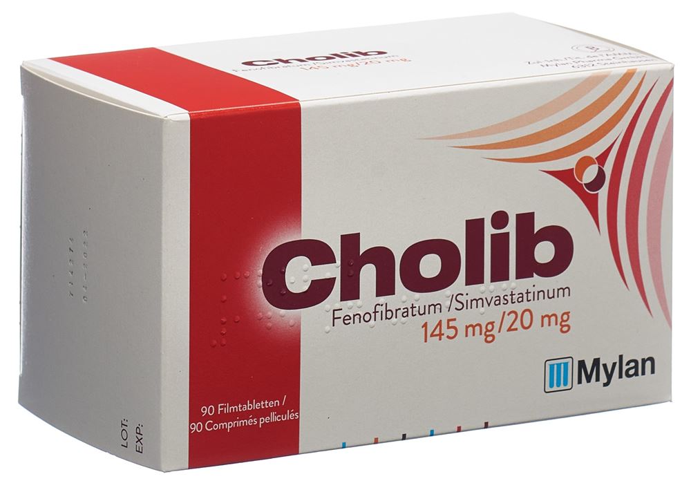 CHOLIB cpr pell 145mg/20mg blist 90 pce, image principale