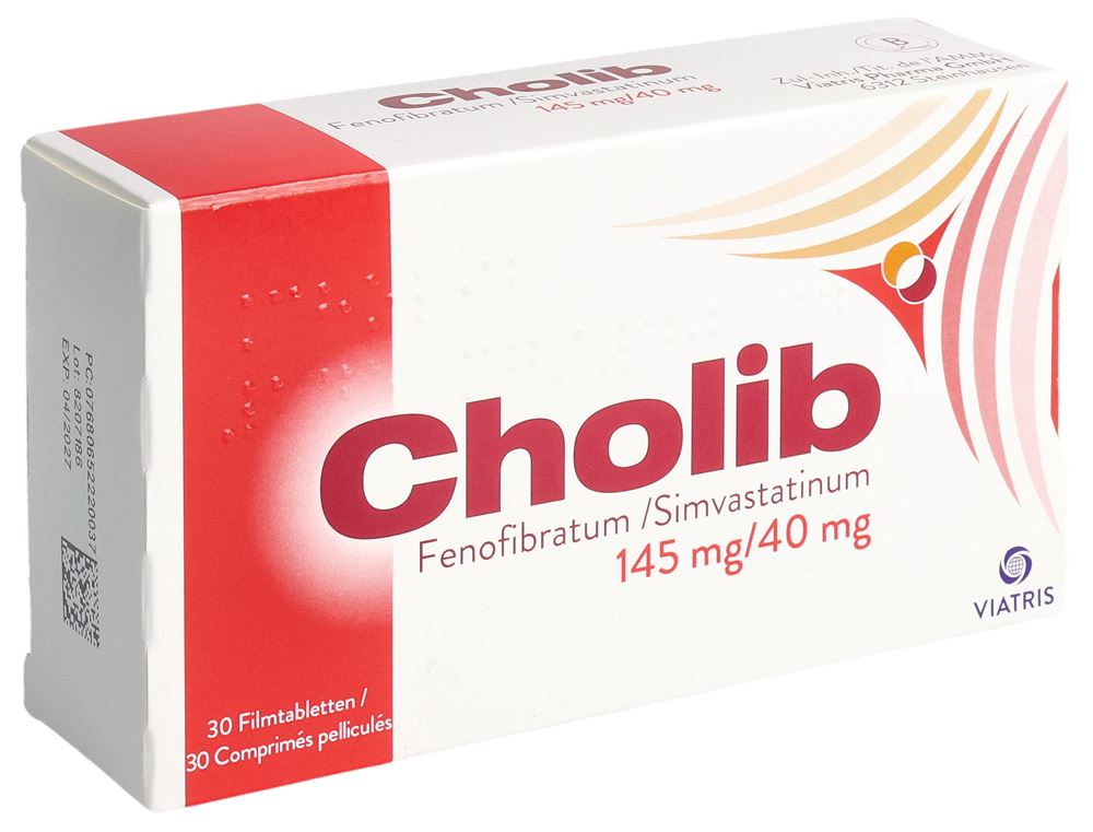 CHOLIB cpr pell 145mg/40mg blist 30 pce, image principale