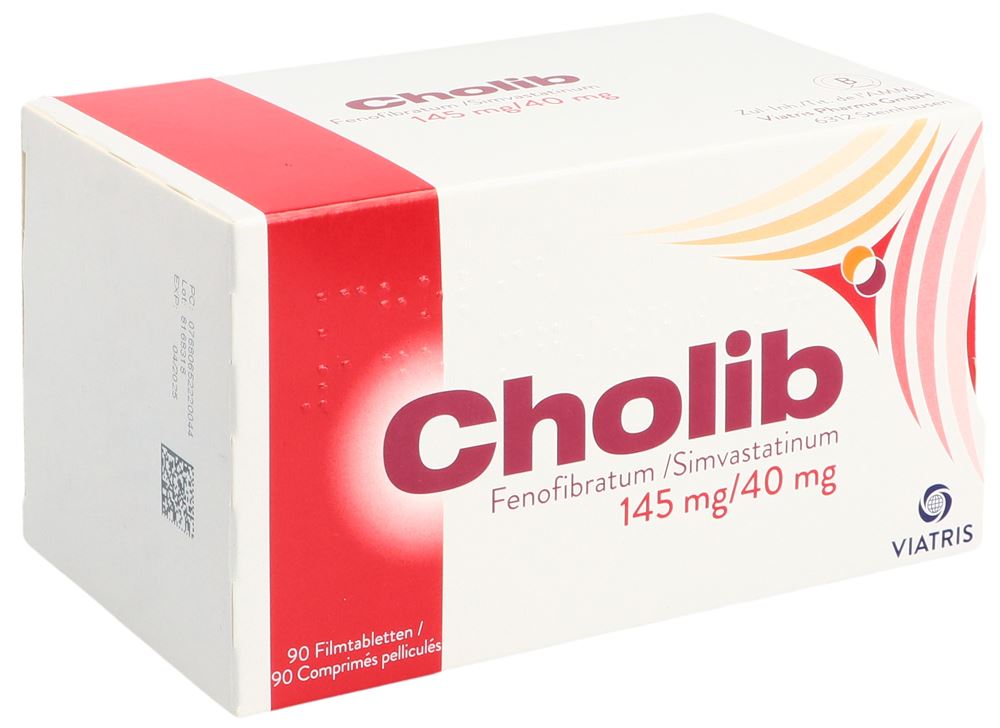 CHOLIB cpr pell 145mg/40mg blist 90 pce, image principale