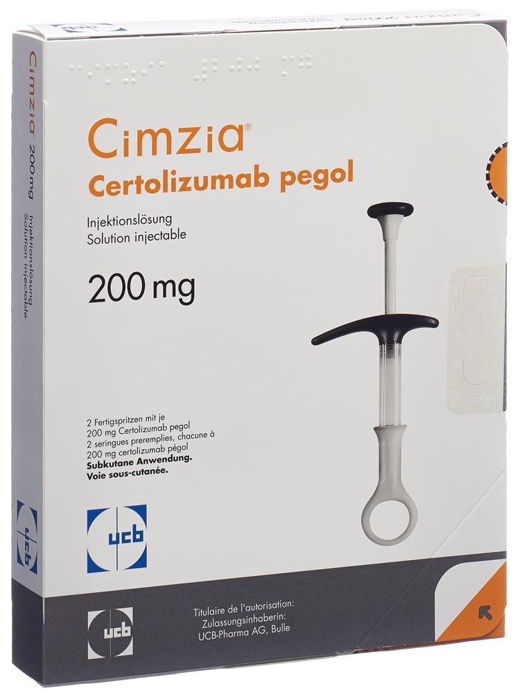 CIMZIA sol inj 200 mg/ml ser pré 1 ml, image principale