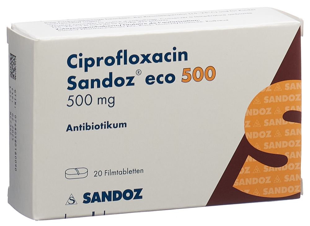 CIPROFLOXACINE Sandoz eco 500 mg, Hauptbild