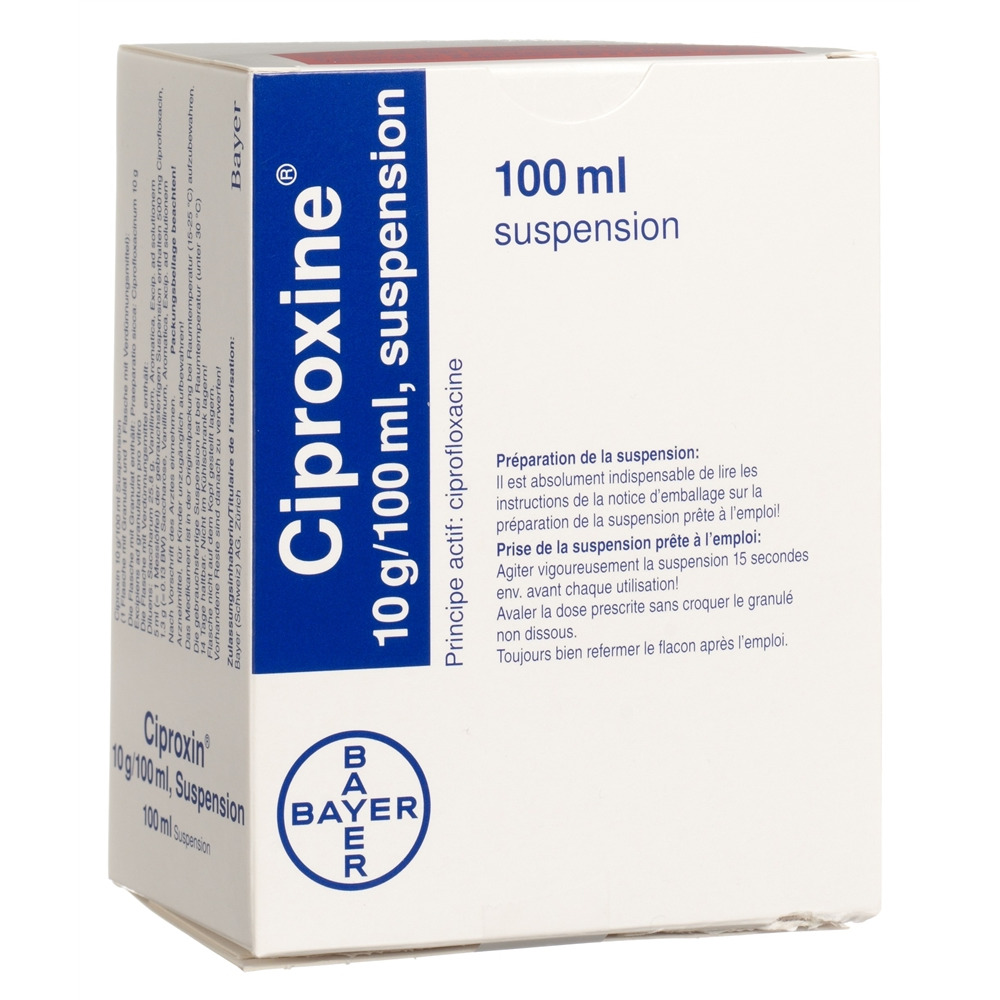 CIPROXINE Gran 10 g/100ml und Lösungsmittel zur Herstellung einer Suspension zum Einnehmen Fl 100 ml, Bild 2 von 2