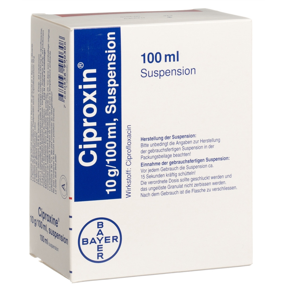 CIPROXINE Gran 10 g/100ml und Lösungsmittel zur Herstellung einer Suspension zum Einnehmen Fl 100 ml, Hauptbild