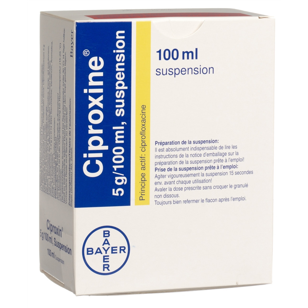 CIPROXINE Gran 5 g/100ml und Lösungsmittel zur Herstellung einer Suspension zum Einnehmen Fl 100 ml, Bild 2 von 2