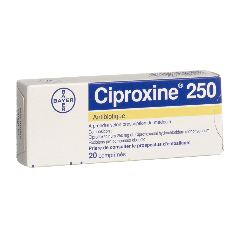 CIPROXINE cpr pell 250 mg blist 20 pce, image 2 sur 2