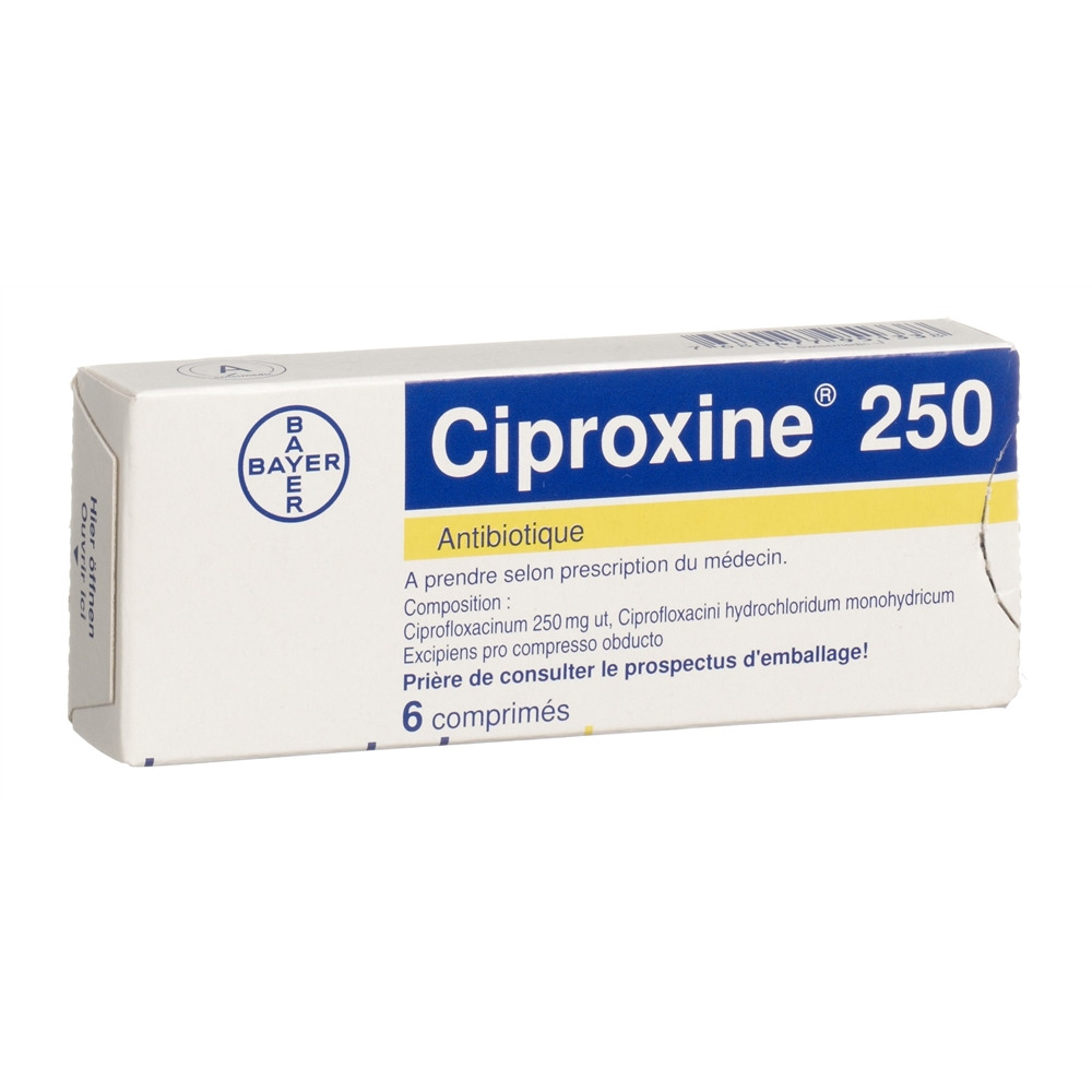 CIPROXINE cpr pell 250 mg blist 6 pce, image 2 sur 2