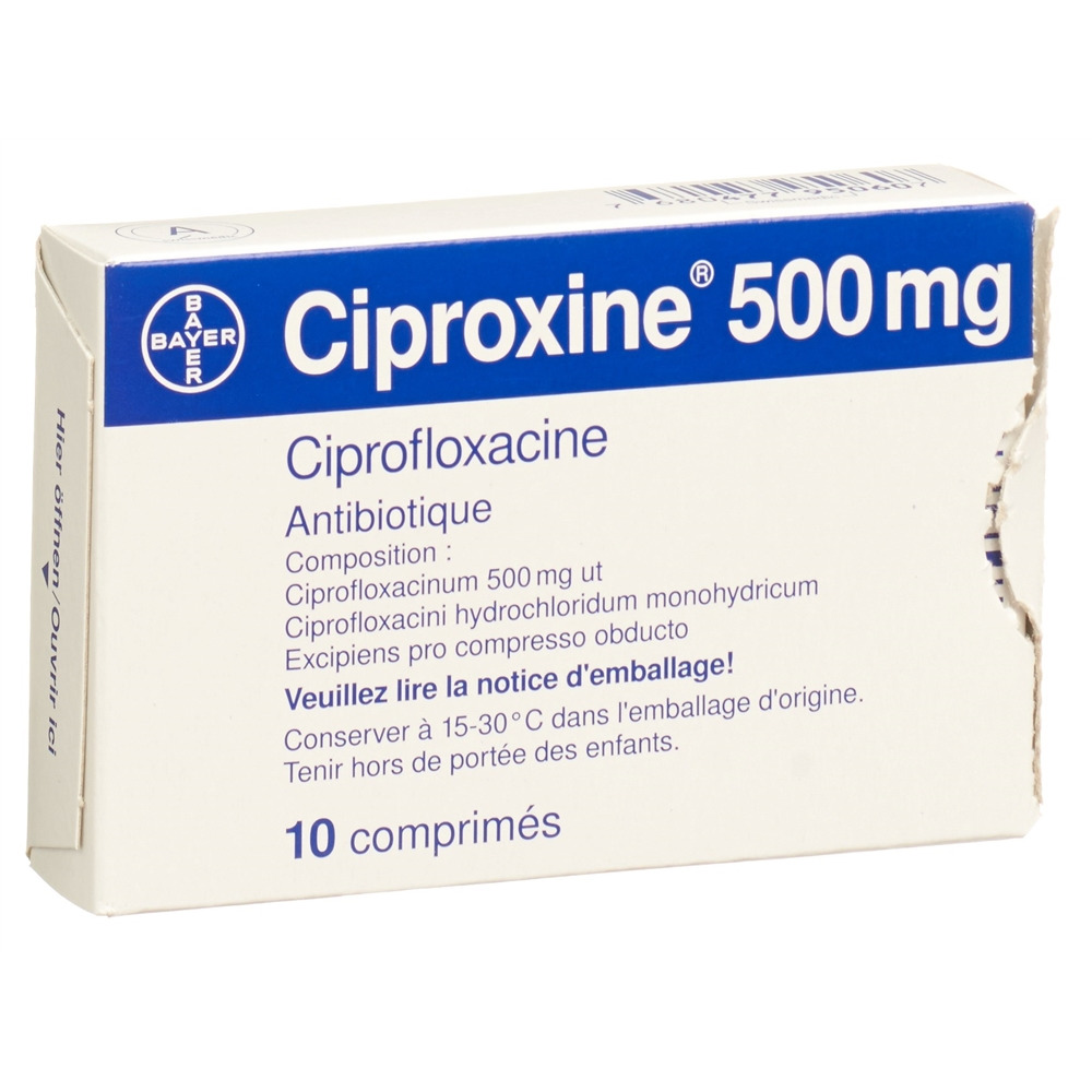 CIPROXINE cpr pell 500 mg blist 10 pce, image 2 sur 2