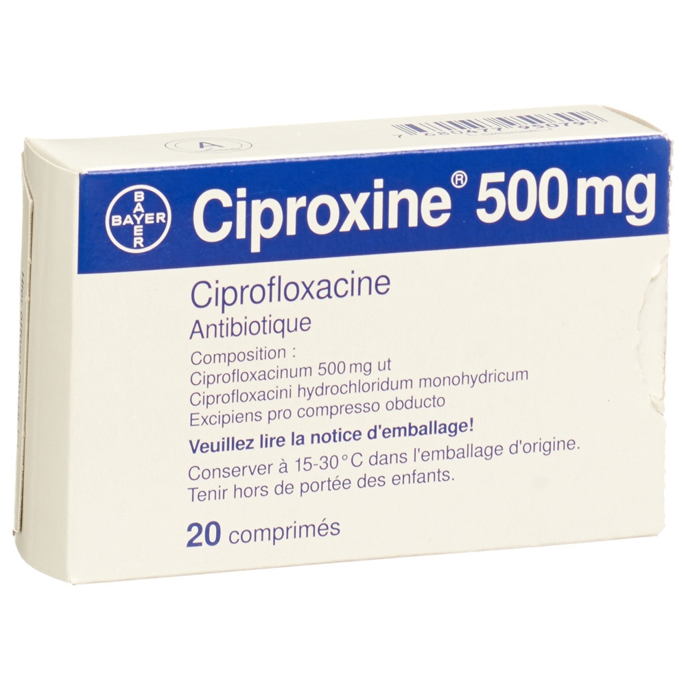 CIPROXINE cpr pell 500 mg blist 20 pce, image 2 sur 2