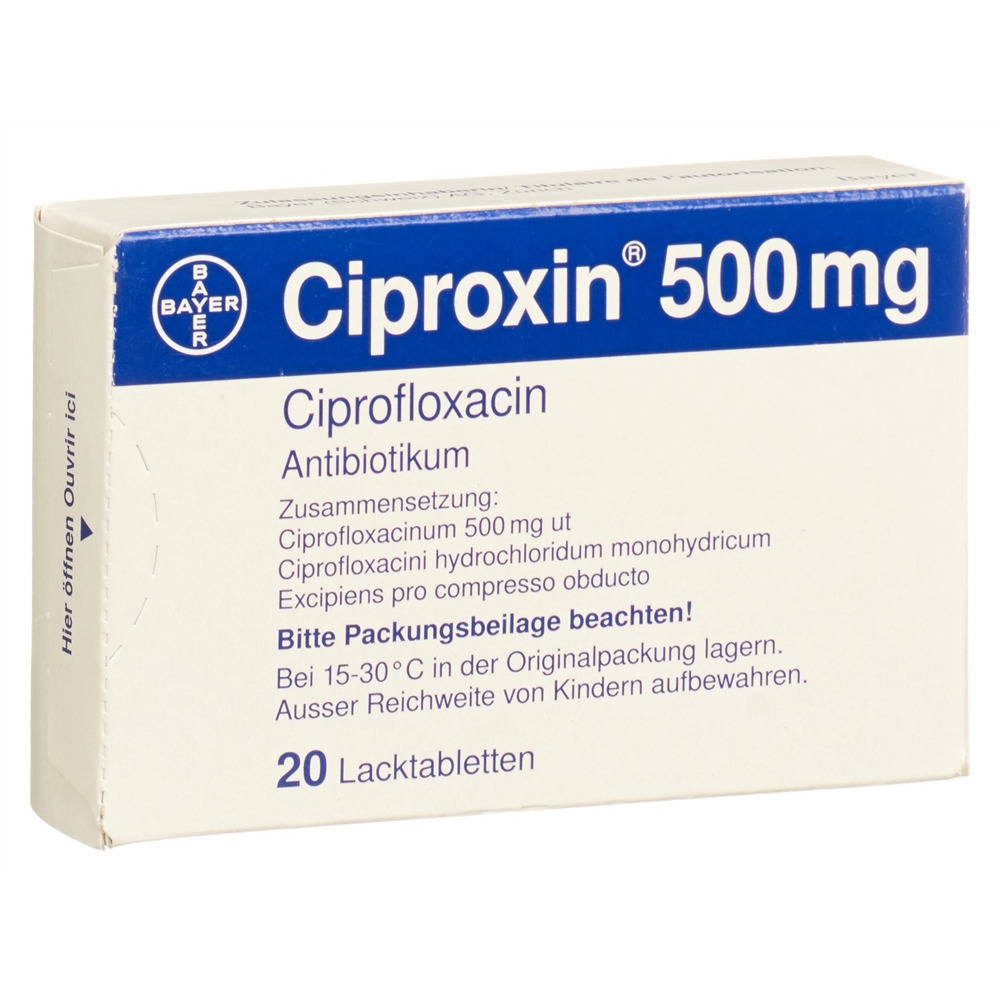 CIPROXINE cpr pell 500 mg blist 20 pce, image principale