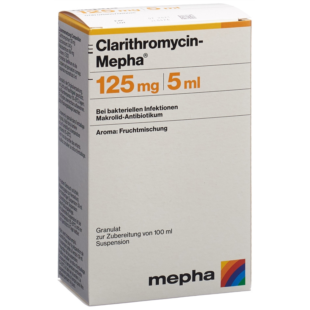 CLARITHROMYCINE Mepha 125 mg/5ml, image principale