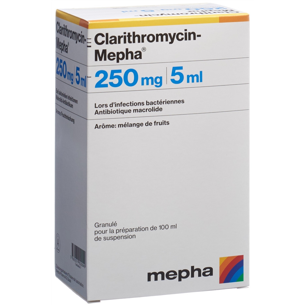 CLARITHROMYCINE Mepha 250 mg/5ml, image 2 sur 2