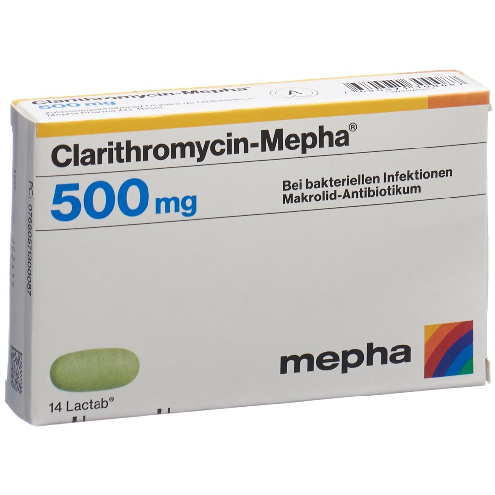 CLARITHROMYCINE Mepha 500 mg, Hauptbild