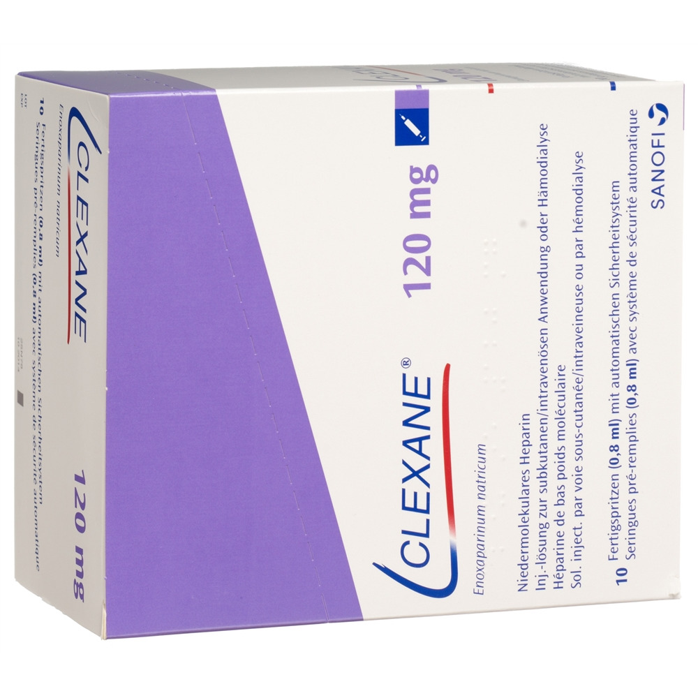 CLEXANE Inj Lös 120 mg/0.8ml Fertspr 0.8 ml, Hauptbild