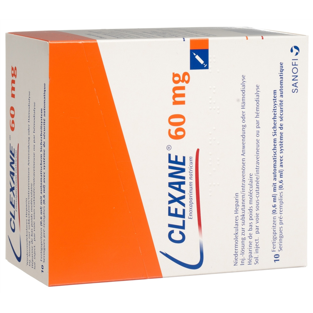 CLEXANE sol inj 60 mg/0.6ml ser pré 0.6 ml, image 2 sur 2