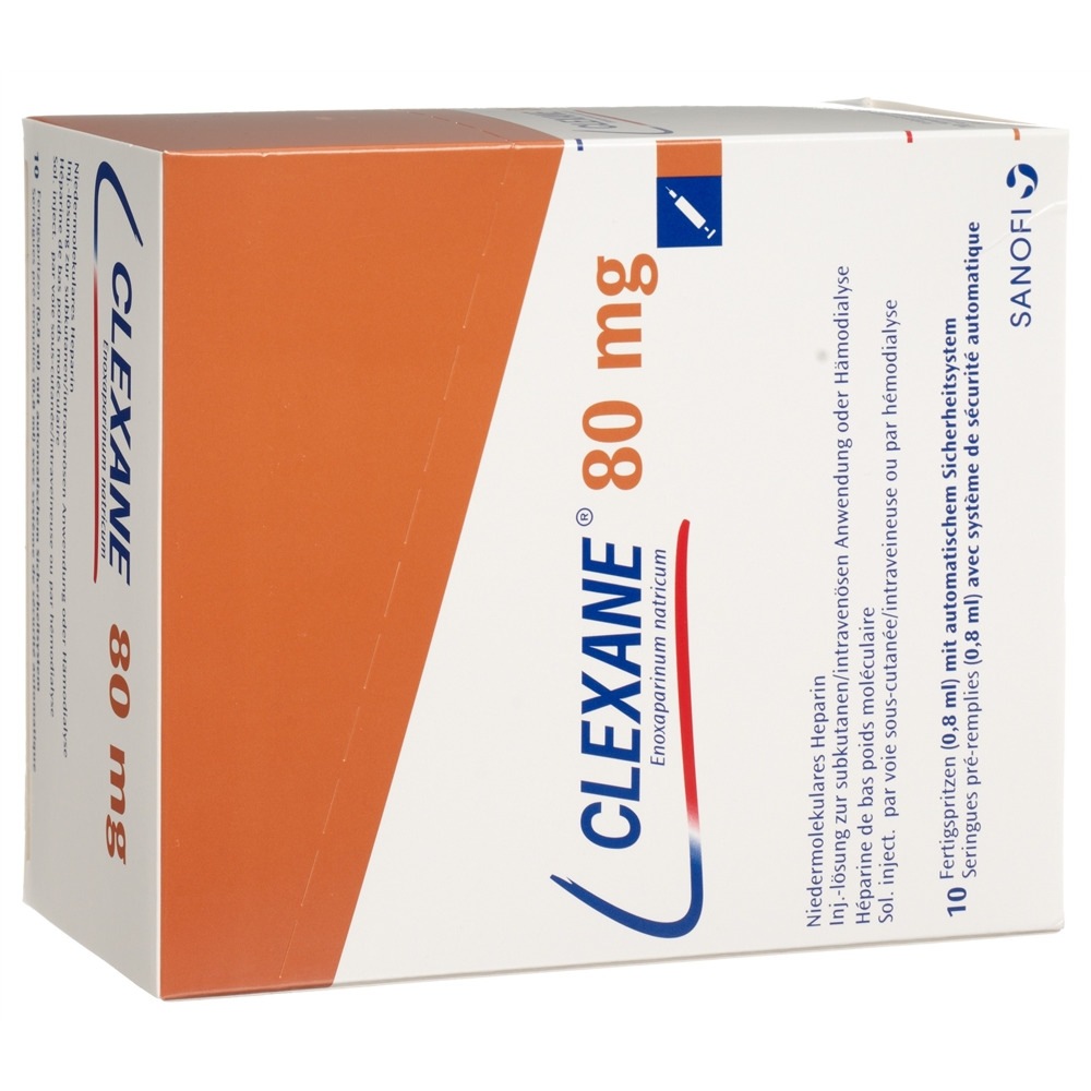 CLEXANE sol inj 80 mg/0.8ml ser pré 0.8 ml, image 2 sur 2